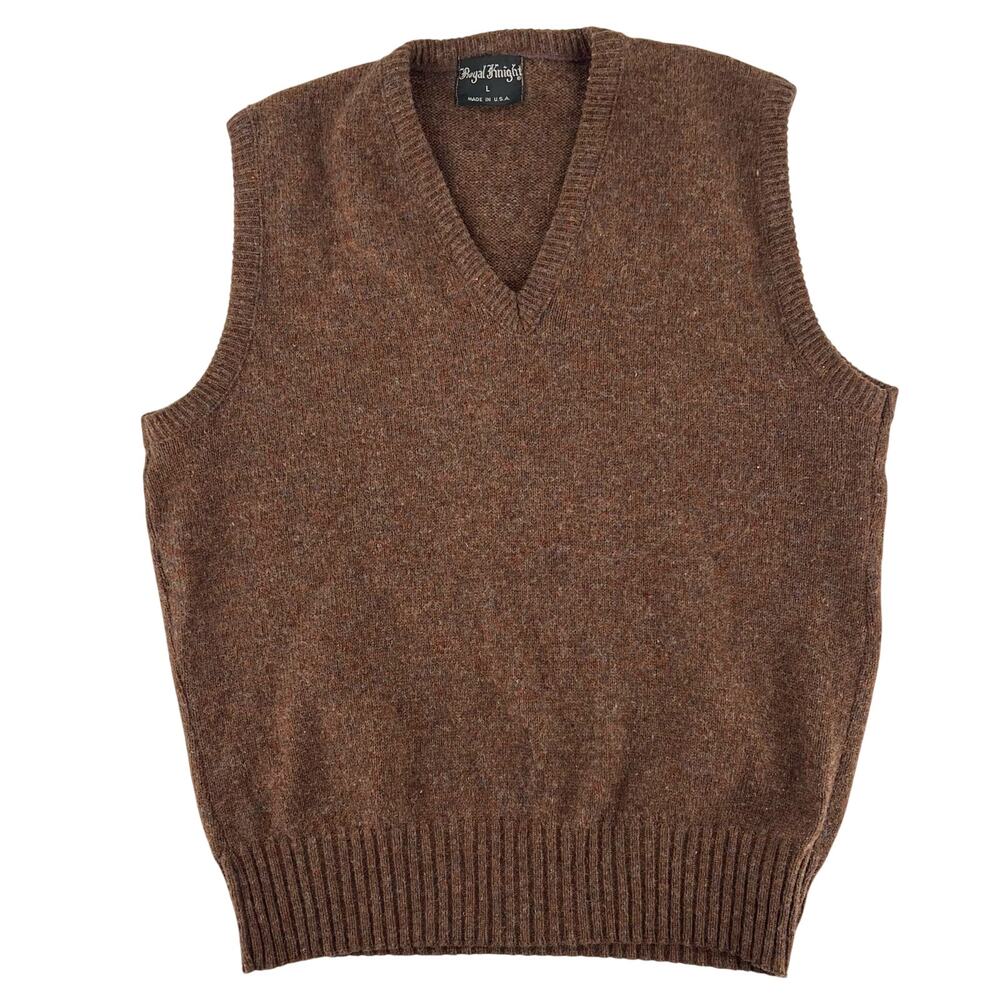 80s brown wool blend sweater vest 1980s vintage